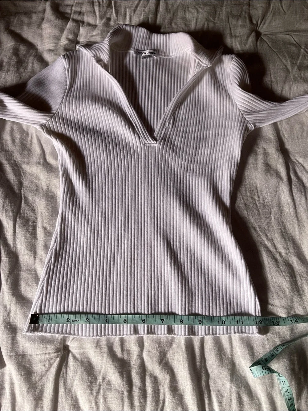 Cotton Citizen Ibiza Long Sleeve Polo in White XS - Picture 9 of 9